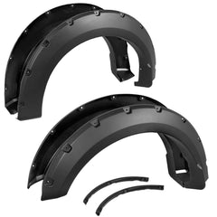 09-14 Ford F150 Fender Flares Pocket Rivet Style 6PC Offroad Black Wheel Cover - AE-Power