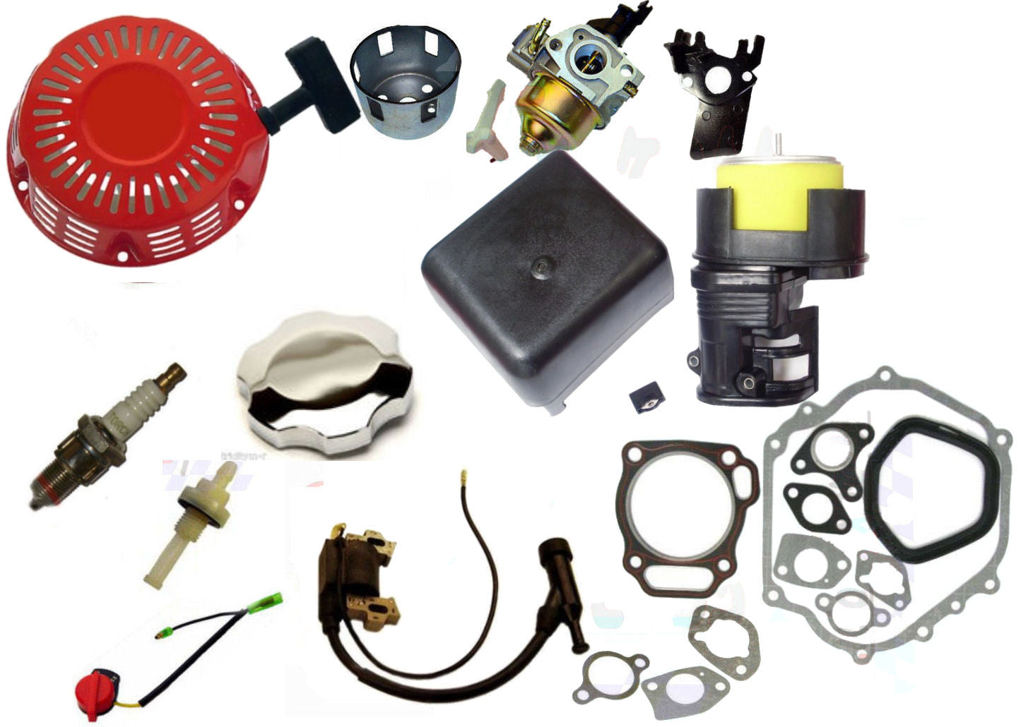 Honda Gx390 Carburetor Recoil Starter Ignition Coil Gasket Set Air Box Filter