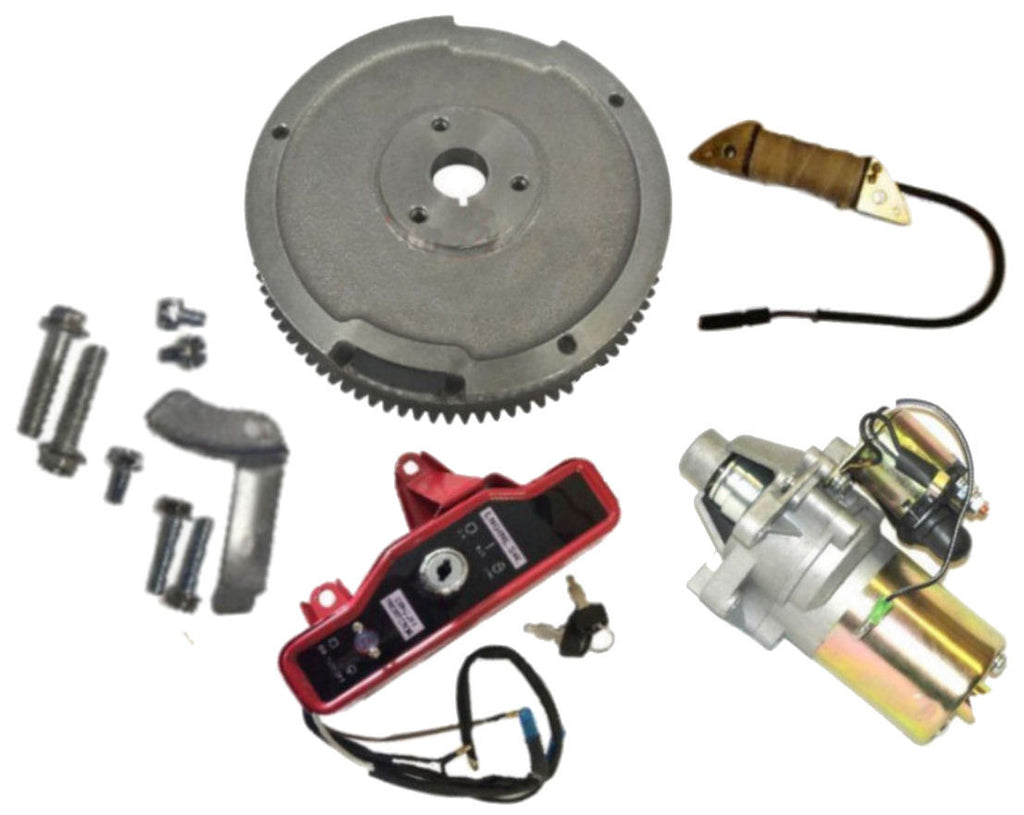 Electric Start Kit Starter Motor Flywheel On/Off Switch Compatible with Honda GX240 8HP 9HP