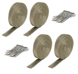 New 4 Titanium Exhaust/Header Heat Wraps, 1" x 50' Rolls with Stainless Steel Ties