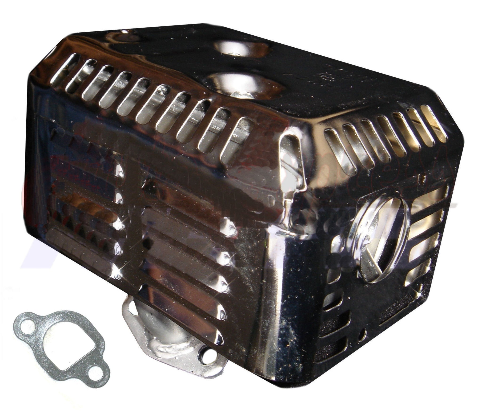 New Fits Honda Gx160 5.5hp Gx200 6.5hp Chrome Muffler Manifold W/ Free Exhaust Gasket