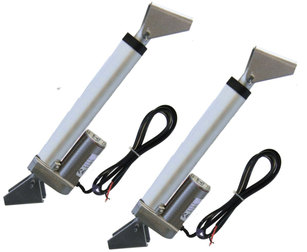 Set of 2 24" Linear Actuators with Brackets Stroke 12 Volt DC 200 Pound Max Lift