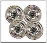 Set of 4 SS Golf Cart Wheel Covers Hub Caps 8" Silver For YAMAHA CLUB CAR EZGO