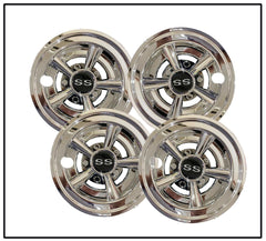 Set of 4 SS Golf Cart Wheel Covers Hub Caps 8" Silver For YAMAHA CLUB CAR EZGO