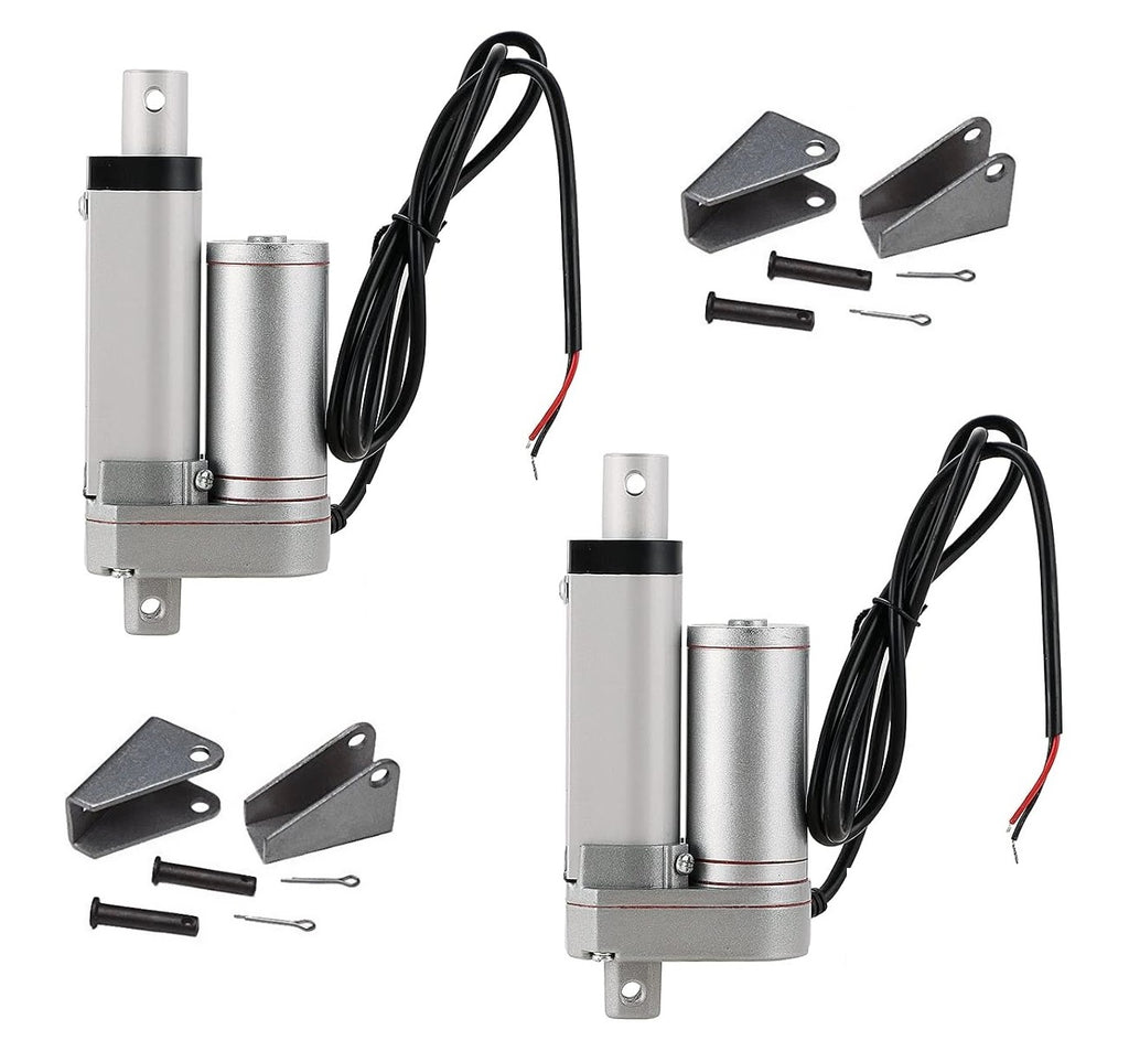 2 Heavy Duty 2" Linear Actuators with Tilt Mounting Brackets 12V 225lbs Max Pair