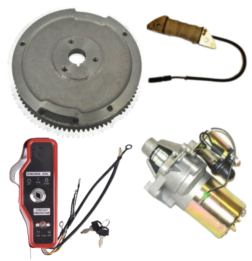 Electric Start Kit Starter Motor & Solenoid on off Switch Compatible with Honda GX240 8HP GX270 9HP