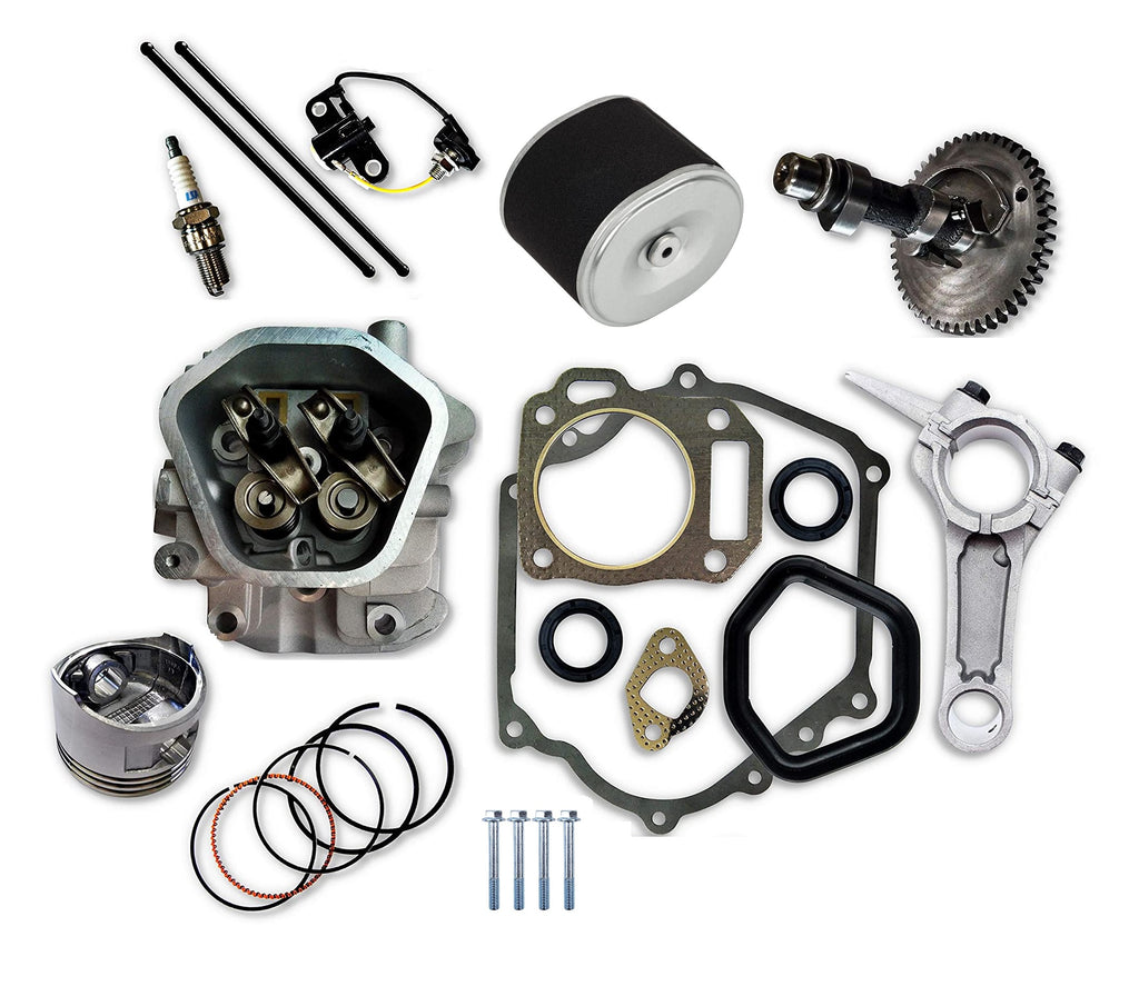 Cylinder Head Connecting Rod Rocker Arms Camshaft Gasket Kit Compatible with Honda GX340 11HP