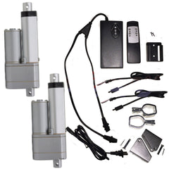 2 Linear Actuators 6" inch Stroke 12V 110V Power Supply With Remote Bracket Set - AE-Power