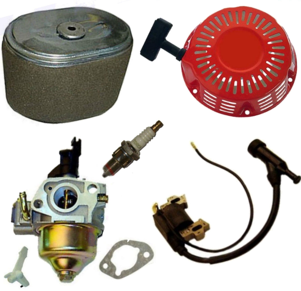 New Honda Recoil Carburetor Ignition Coil Spark Plug Air Filter Element Kit
