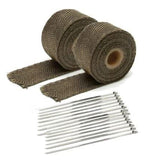2 Titanium Exhaust/Header Heat Wrap, 2" x 25' Roll with Stainless Steel Ties NEW