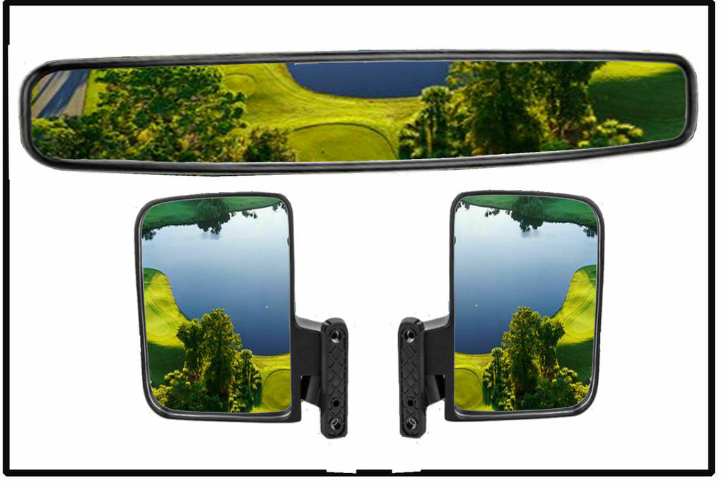 Golf Cart Mirrors Rear View Folding Side Mirrors for Club Car EZGO Yamaha Combo
